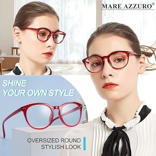 Miniatura 2 de MARE AZZURO Lentes de lectura para mujer, redondos, para lectores femeninos, 0 1.0, 1.25, 1.5, 1.75, 2.0, 2.25, 2.5, 2.75, 3.0, 3.5, 4.0, 5.0, 6.0