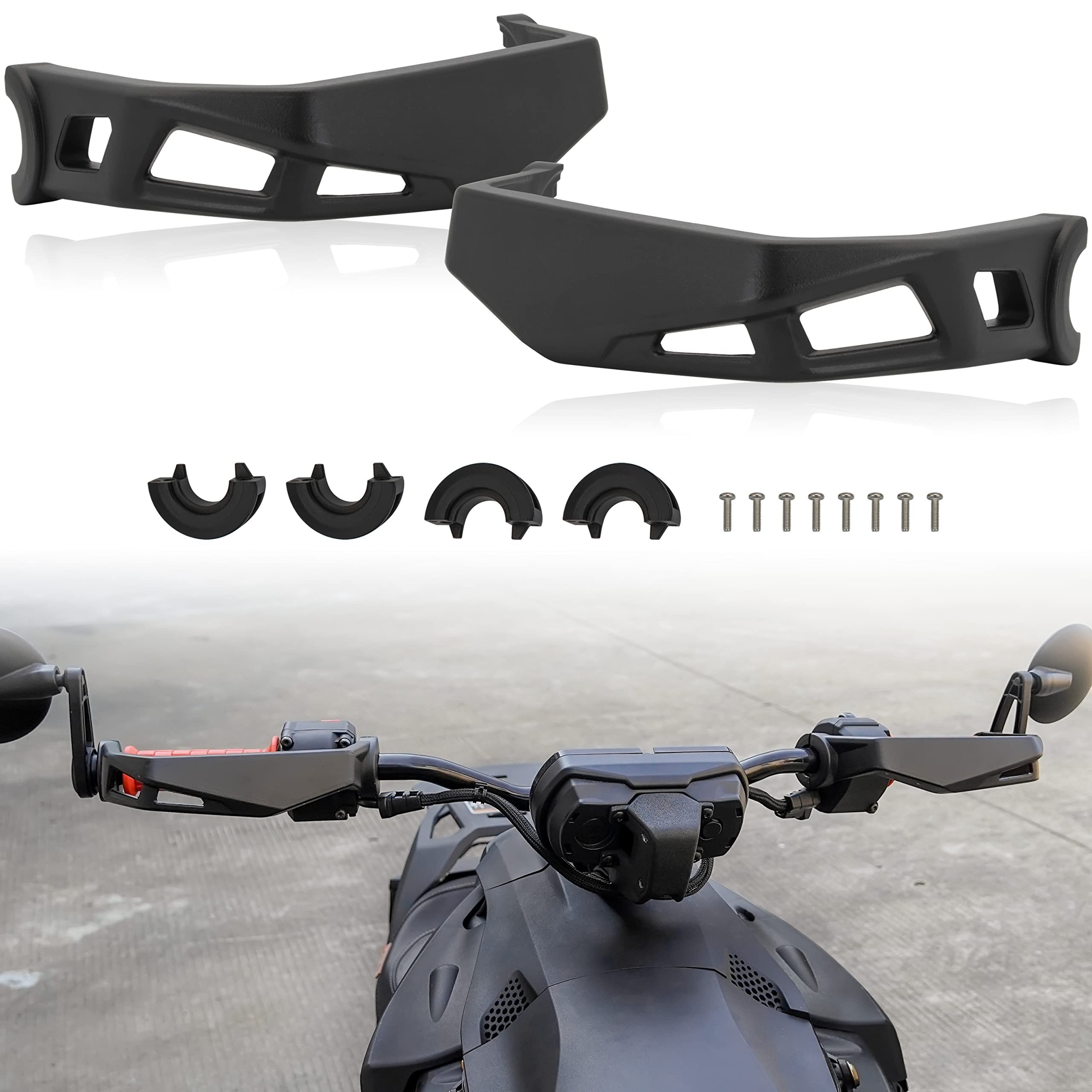 Aluminum Handguards for Can Am Ryker, Black Hand Guards Protector Kit for Can-Am Ryker 600 900 Sport & Rally Edition Accessories, Replace #219400998-2PCS
