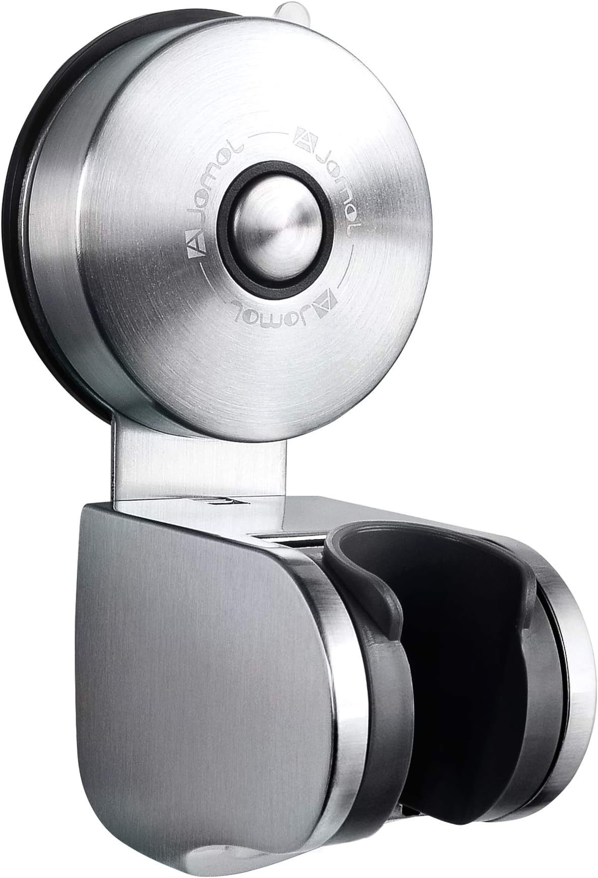 JOMOLA Shower Head Holder Suction Cup Handheld Shower Bracket Removable Bidet Sprayer Holder Fits Universal G 1/2'' Connector, Stainless Steel, 4 Mode Angle Adjustable, Brushed Finish