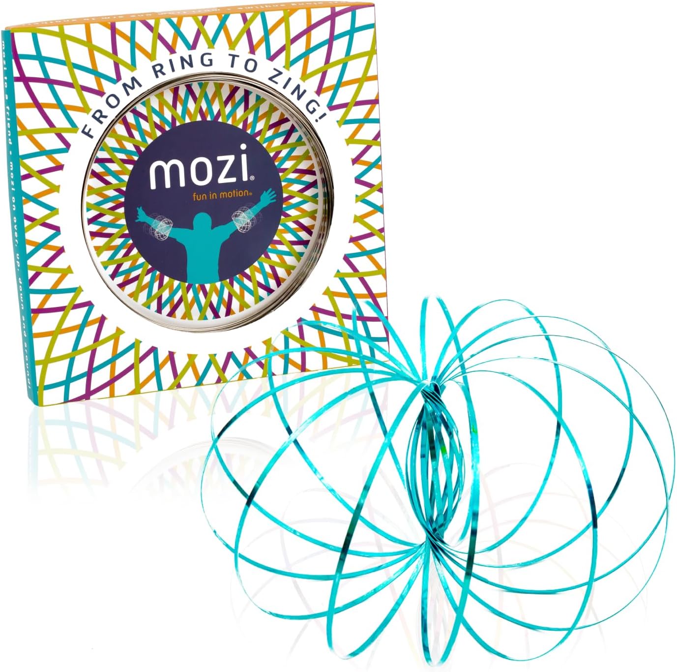 Geometric Magic Flow Bracelet - Easy to Use - 3D Spiral Toy, Spinning Bracelet Spiral for Children and Adults (Sapphire Blue)