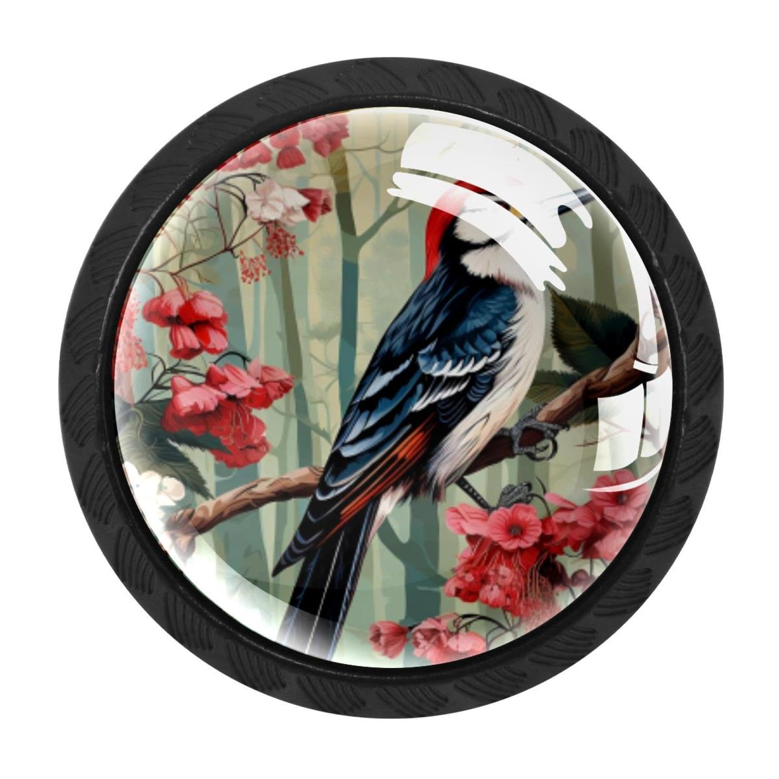 CHENZZZZ Woodpecker Drawer Knobs 4 Pack Crystal Dresser Knobs 35mm Glass Cabinet Knobs for Home Office Bathroom