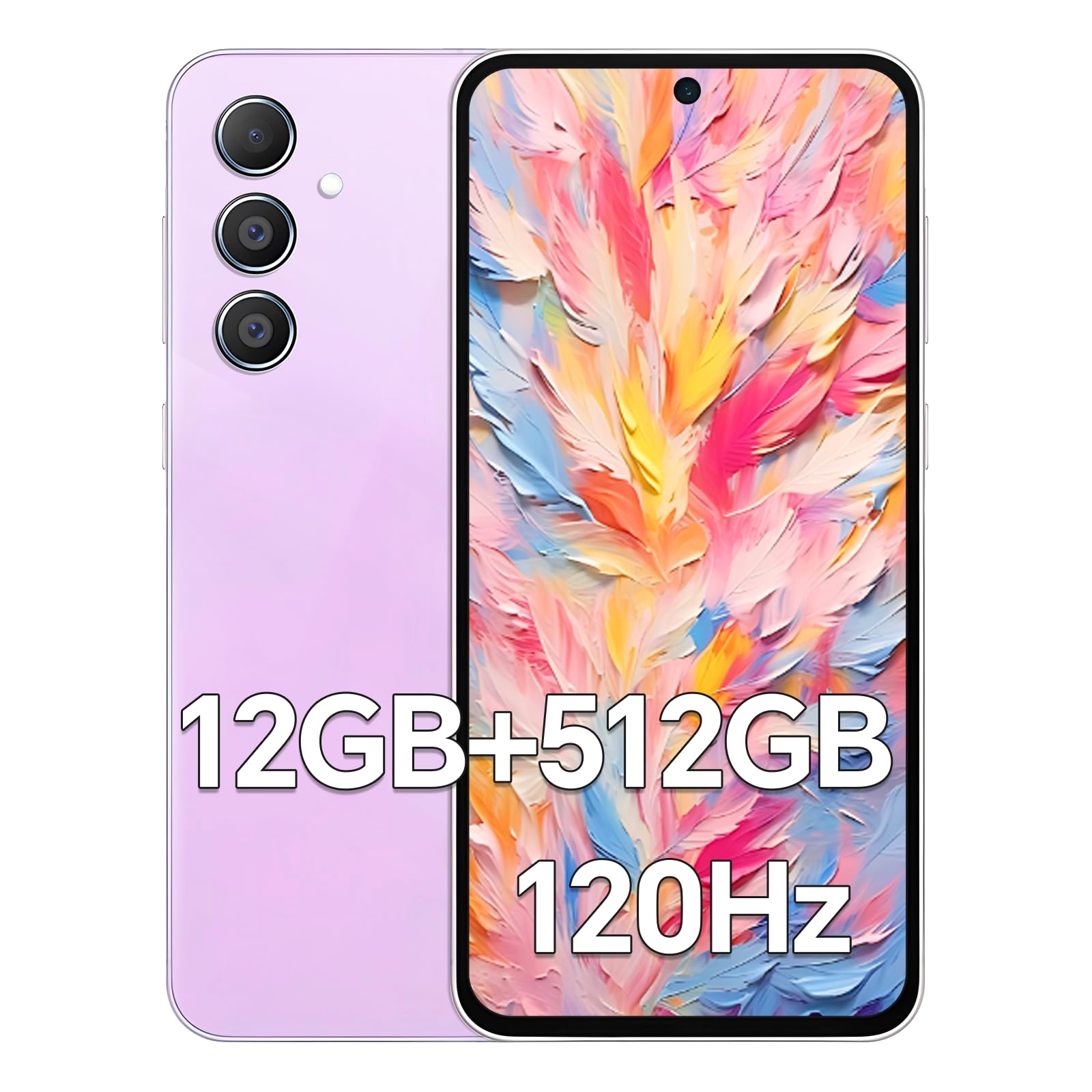 L55 Ultra Unlocked Phones with 5000mAh Battery,Android 14 Mobile Phone,Snapdragon 888 Smartphone Phone,12GB RAM+512GB ROM,48MP+108MP Camera, 3040 * 1440 HD 6.8'' Screen /5G/Dual SIM/GPS/WiFi,Pink