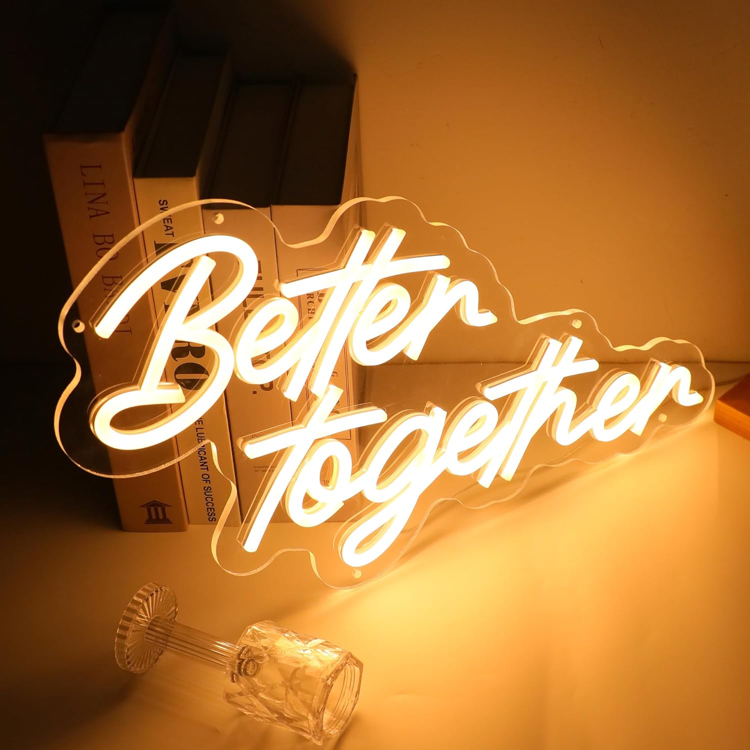 Better Together Neon Sign Warm White Letter Neon Light Sign USB Powered for Wall Party Decor Bedroom Room Bar Wedding Home Birthday Art Decoration Christmas - Image 2