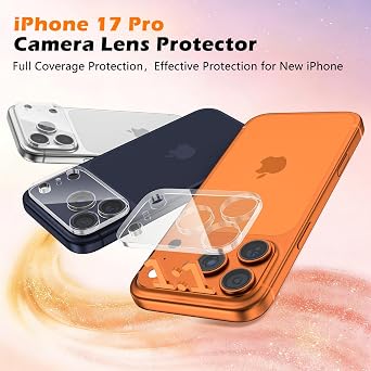 imluckies iPhone 17 Pro 6.3インチカメラレンズプロテクター、HDクリア強化ガラスカメラアクセサリー、9H硬度傷防止スクリーンカバー、ケースフレンドリー 夜間撮影には影響しません