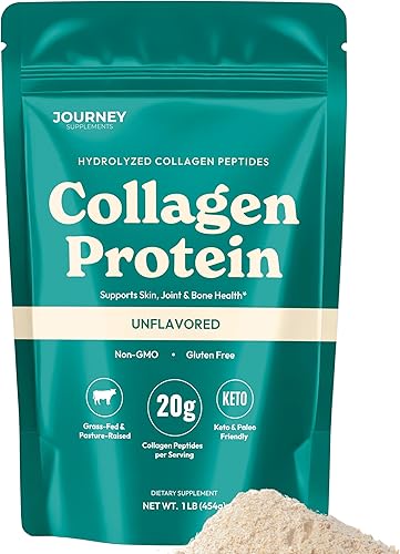 Péptidos de colágeno en polvo, sin sabor, 1 libra – Apoya la salud del cabello, la piel, las uñas, los huesos y las articulaciones – Hidrolizado,
