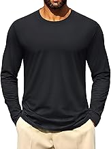 Cotrasen Mens Long Sleeve Tee Shirts Cotton Crew Neck Moisture Wicking Soft Casual Basic T-Shirts