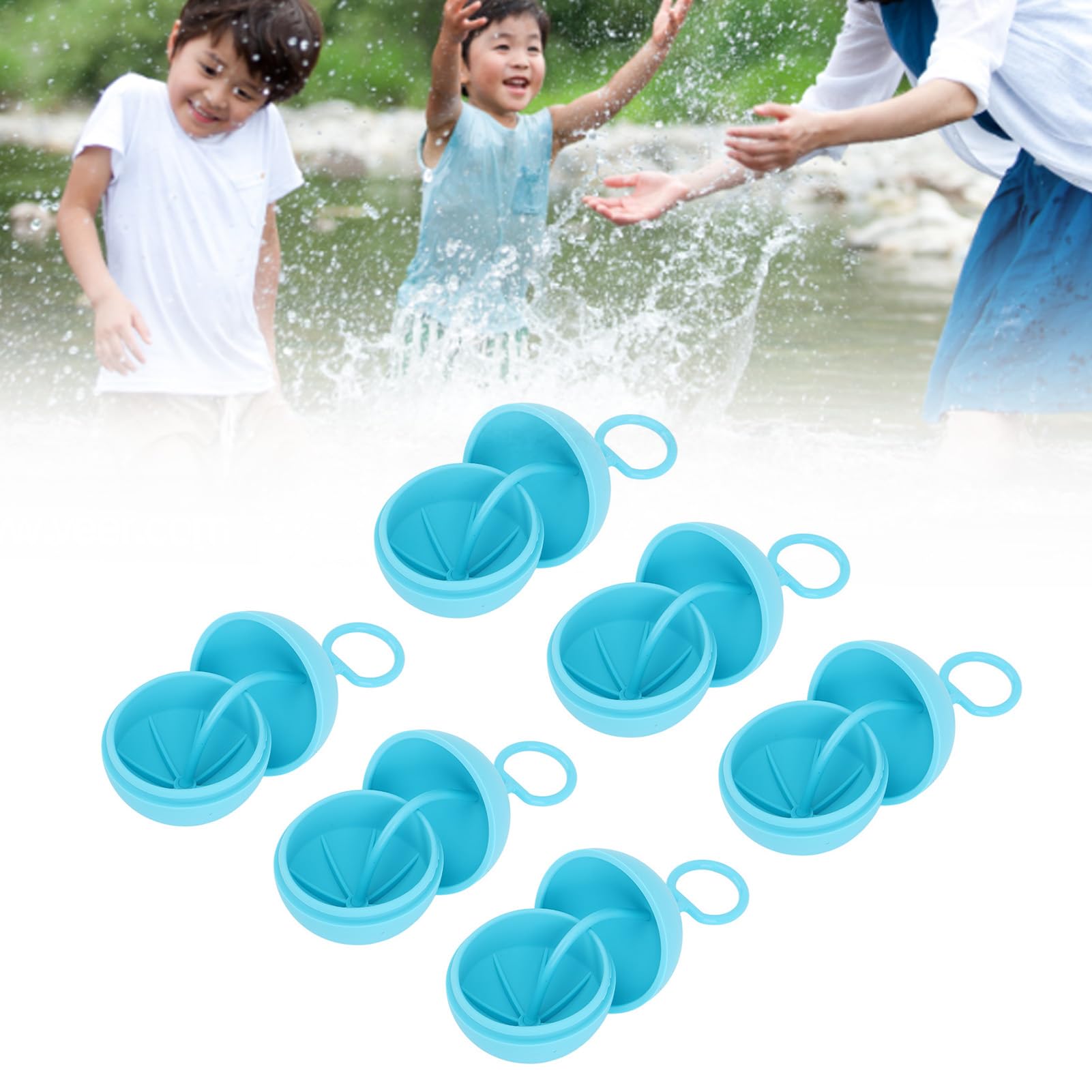 Water Ball Refillable Water Balloons Self Sealing Reusable for Pool Party (Blue)