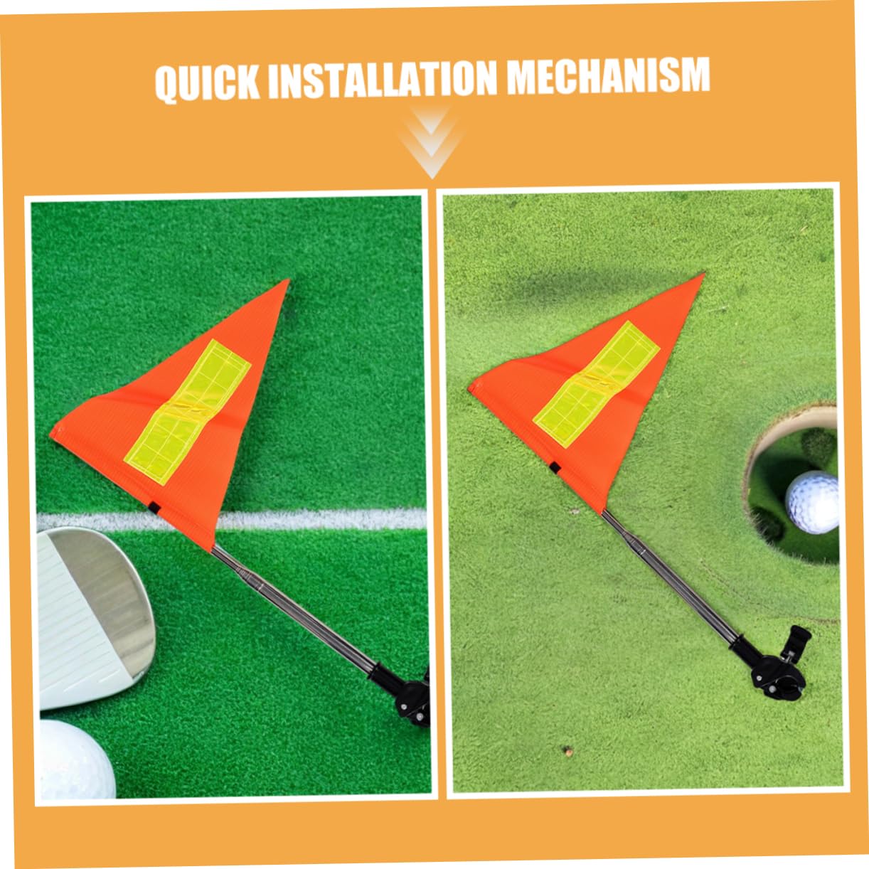 iplusmile 2piezas Bandera De Seguridad con Diseño Telescópico Ajustable Portabanderas para Carritos De Golf Banderas Reflectantes para Sillas De Ruedas y Bicicletas Color Naranja