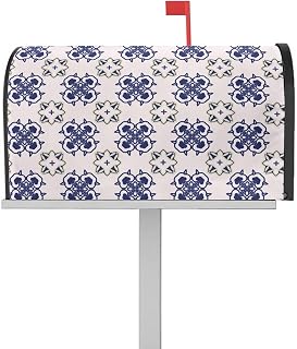 Mailbox Covers Magnetic Post Box Cover Ethnic Bohemian Pattern Abstract Flowers Ornate Art Mailbox Cover for Outdoor Garden Yard Decorations Standard Size 18.5" X 21.7"