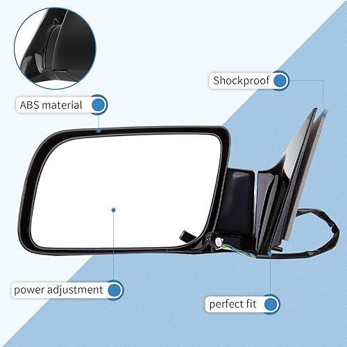 Miniatura 6 de ECCPP Mirror Side View Power Folding Black Passenger Side(RH) for 1988-00 Chevy GMC Pickup Truck GM1321122 128-2480R 15764758 955-192