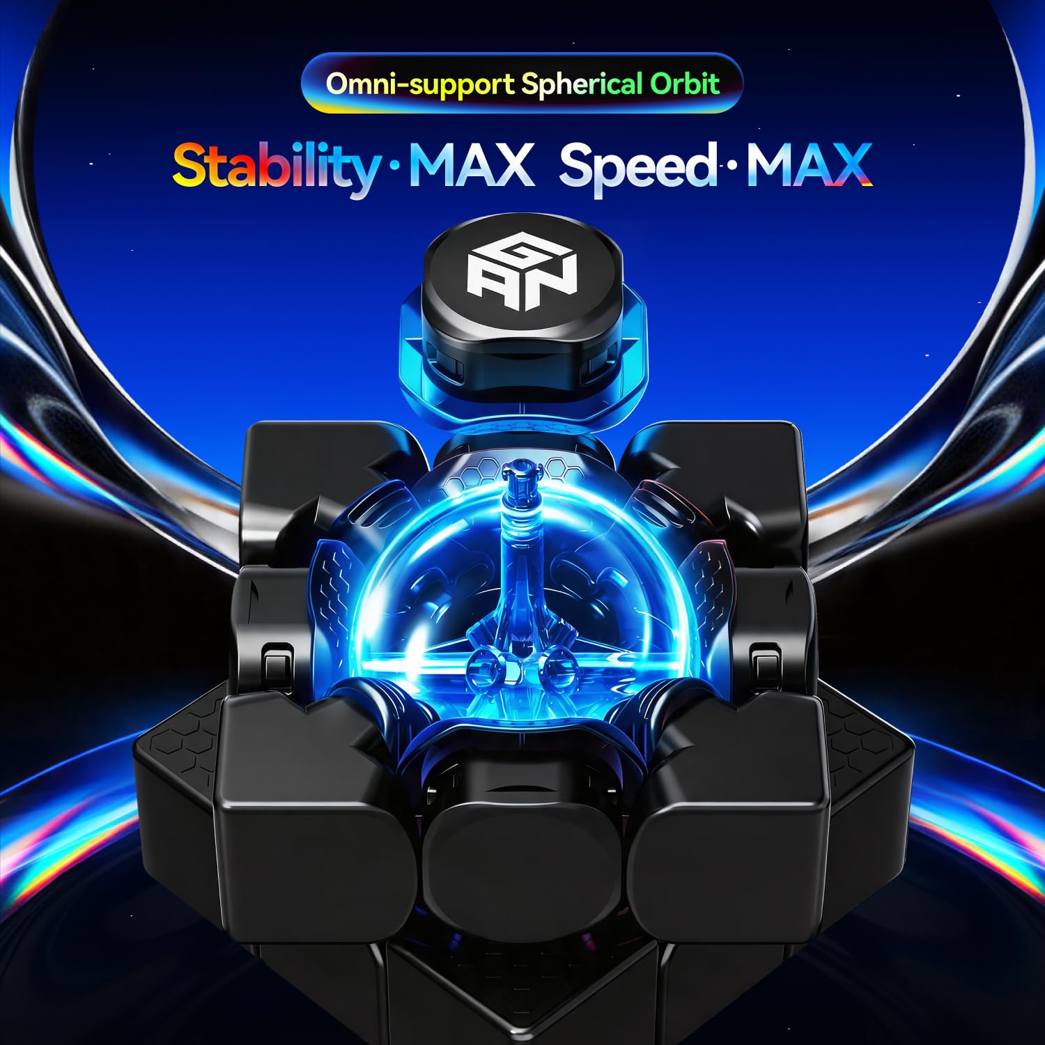 GAN 16 ui Maglex Max UV Zauberwürfel 3x3, Magnetisch Smart Speed Cube | Prifo Speedcube mit KI-Analyse & Personalisierter Modellierung, Geeignet für Kinder & Erwachsene, Geschenke, Weihnachten