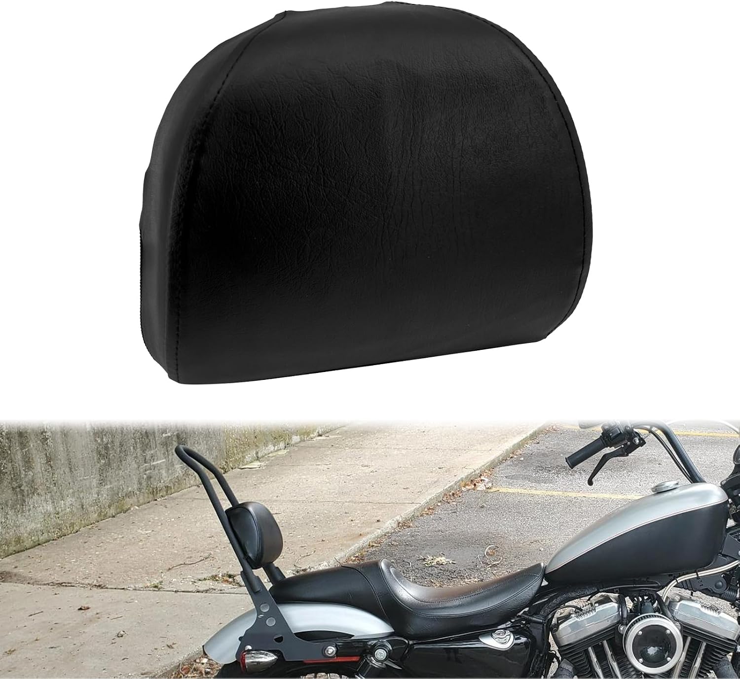 Passenger Backrest Sissy Bar Cushion Pad Fit for Harley Sportster XL 883 1200 48 2004-2022