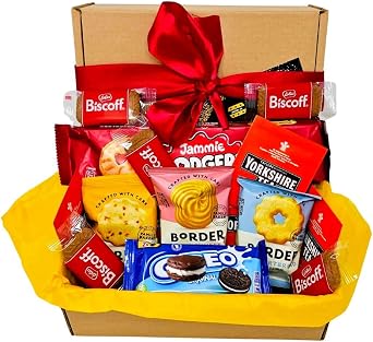 Jammie Dodger Biscuits Gift Set   Luxury Biscuit Selection Box with Tea Bags & Poem   Includes Biscoff, Border & Chocolate Biscuits   Individually Wrapped Treats with Stellar Six Poem