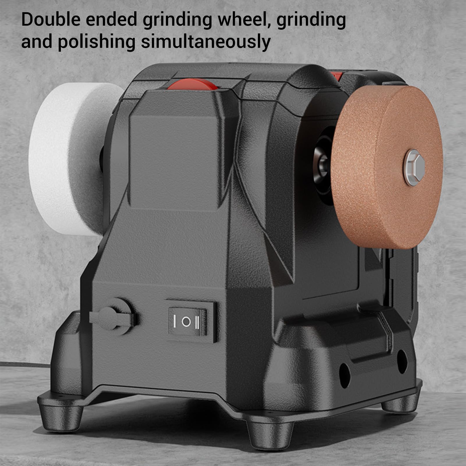 Fafeicy Mini Lijadora de Banco, Pulidora, 6 Engranajes, Apta para, Batería de 18 V, 21 V, Rectificadora Eléctrica para Joyería de Metal, Madera para Usuarios de Bricolaje,