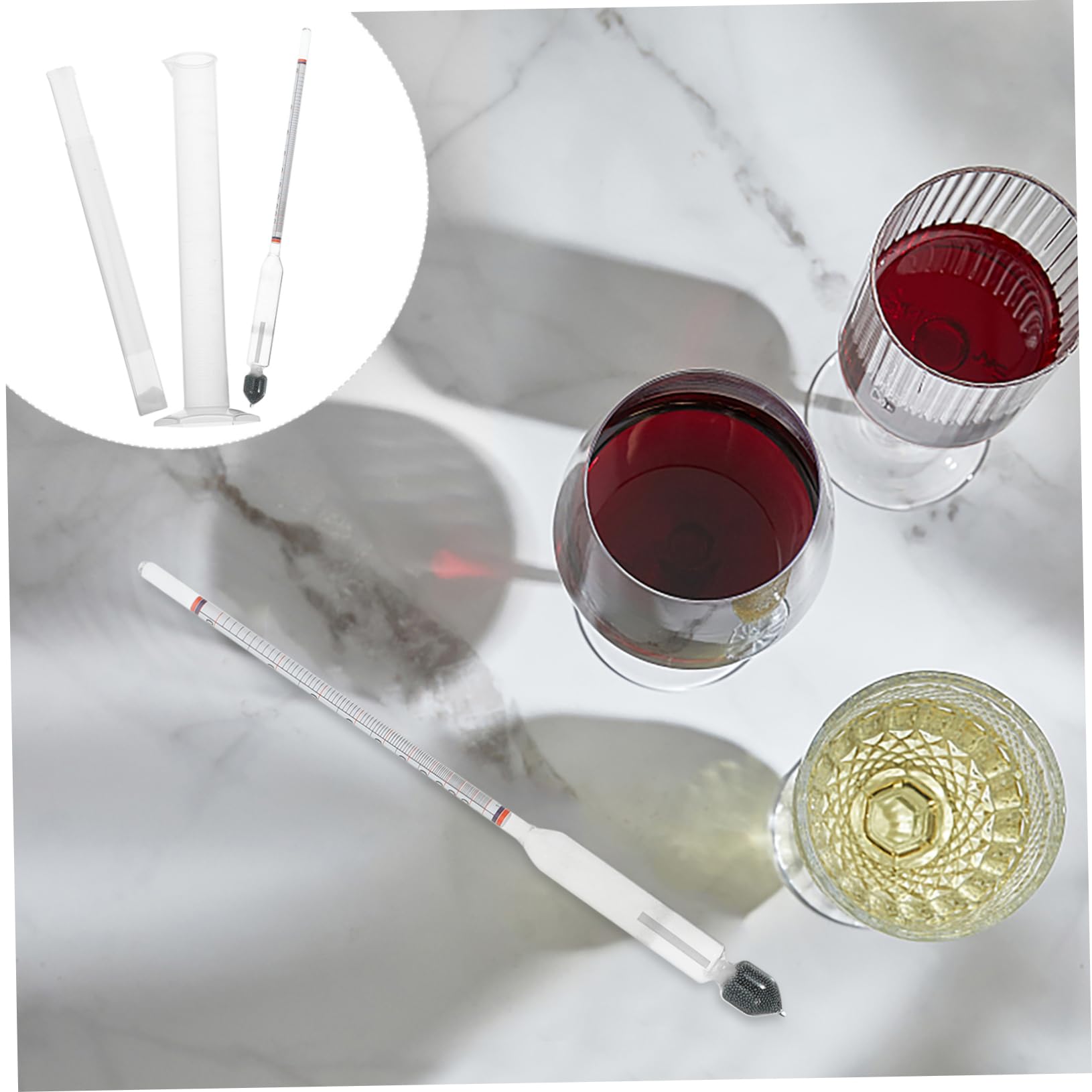 Labrimp Set Alcolometro Per Vino E Birra - 3 Idrometri (0-100% Vol), Cilindro Graduato, Termometro, Kit Vinificazione Casalinga - Foto 7