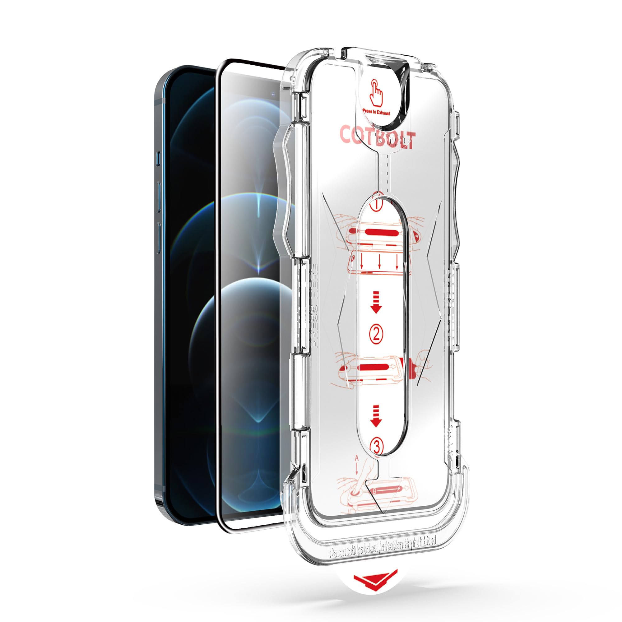 Tempered Glass for iPhone 12 Pro Max Screen Protector [Military Grade Shatterproof & Longest Durable] Screen Protector iPhone 12 Pro Max Tempered Glass Full Coverage-image-19
