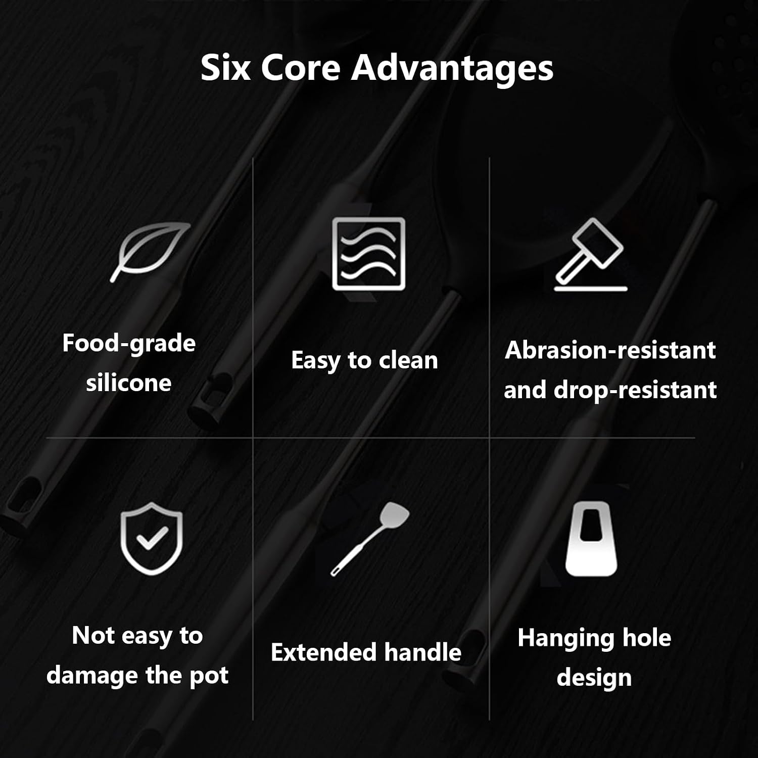 4 Pieces Heatproof Kitchen Utensil Set Silicone Cooking Utensils Set for Nonstick Cookware with Stainless Steel Handle Kitchen Gadgets Set Dishwasher Safe Easy to Clean
