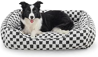 FURTIME Hundebett Mittelgroße Hunde, rutschfest Hundebetten Waschbares Hundekorb, Anti-Angst Hundebett Komfortabler Plüsch-Hundekörbchen, Geeignet für Border Collies, Labrador Retrievers, 76×61×23 cm product image