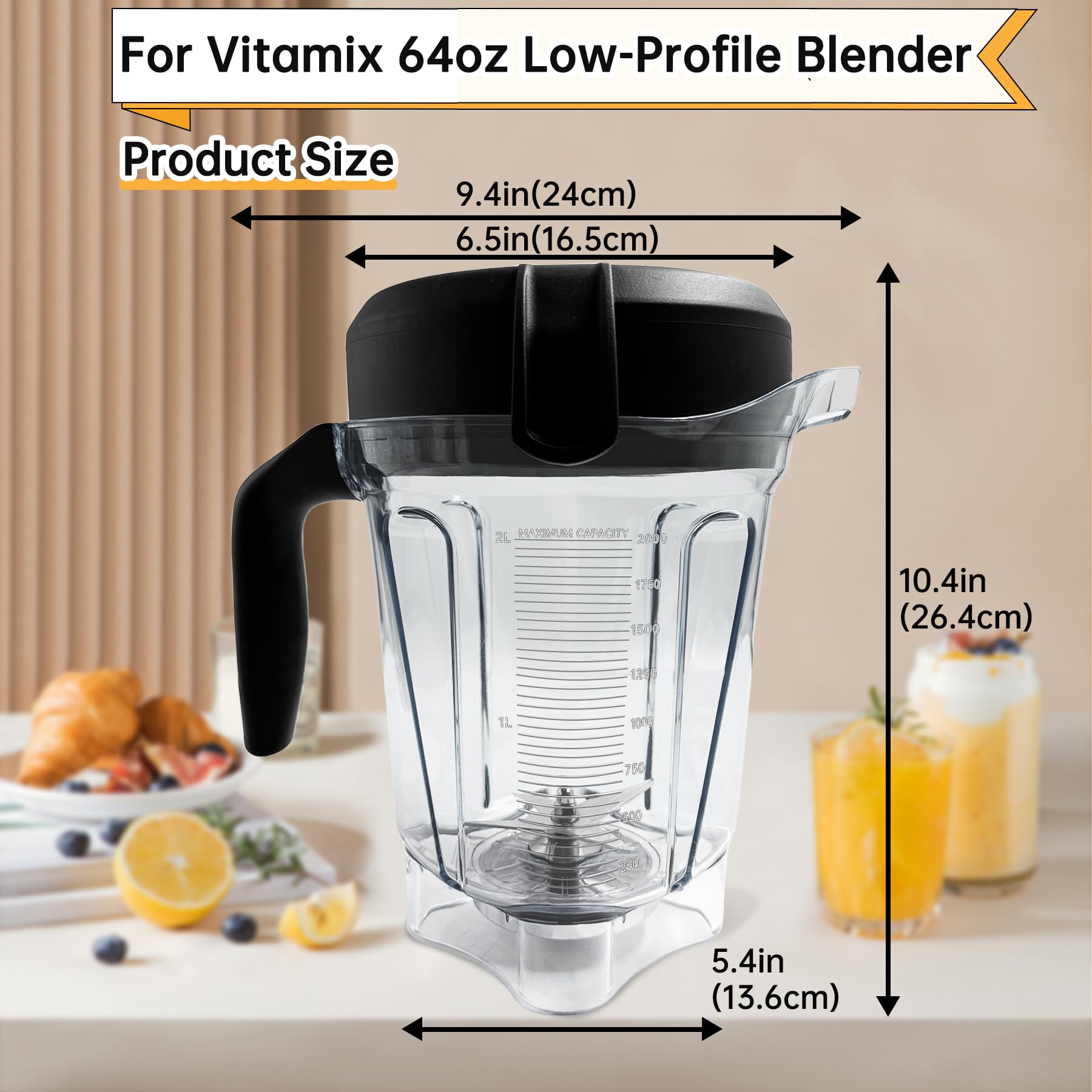 Amazon.com: For Vitamix 64oz Low-Profile Blender Pitcher