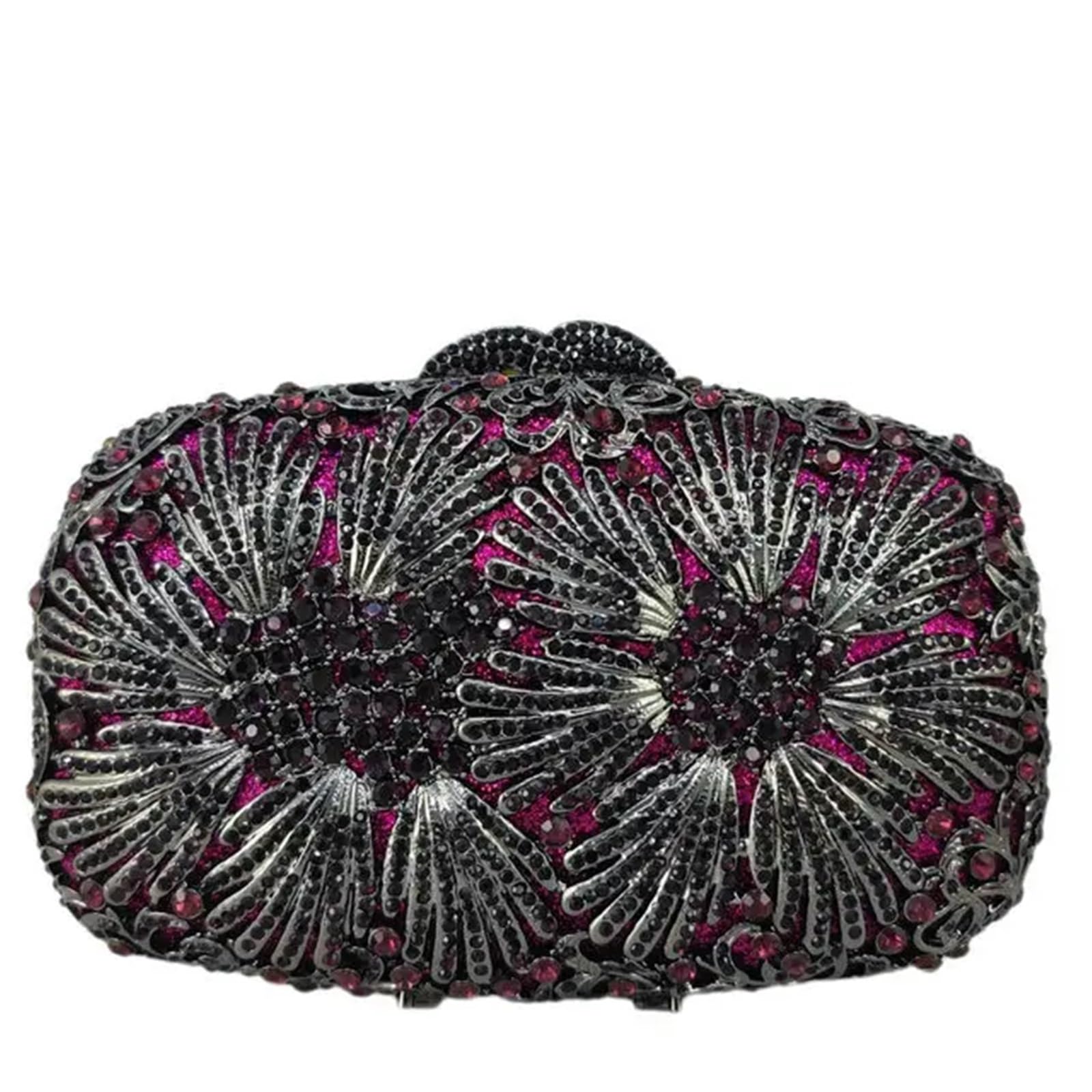 Borsa a mano da donna con fiori e cristalli, minaudière dorata, borse sera strass for matrimoni feste Per Sposa, Ballo, Cocktail, Festa