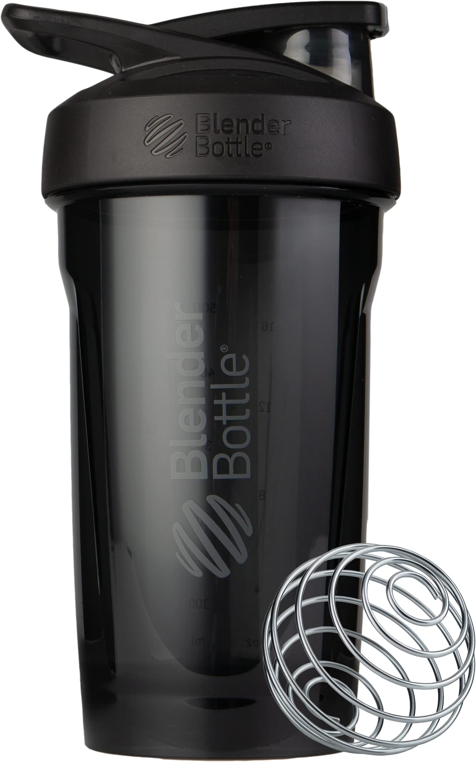 Blender Bottle Strada Shaker Cup Perfect for Protein Shakes and Pre Workout, 24-Ounce, Black