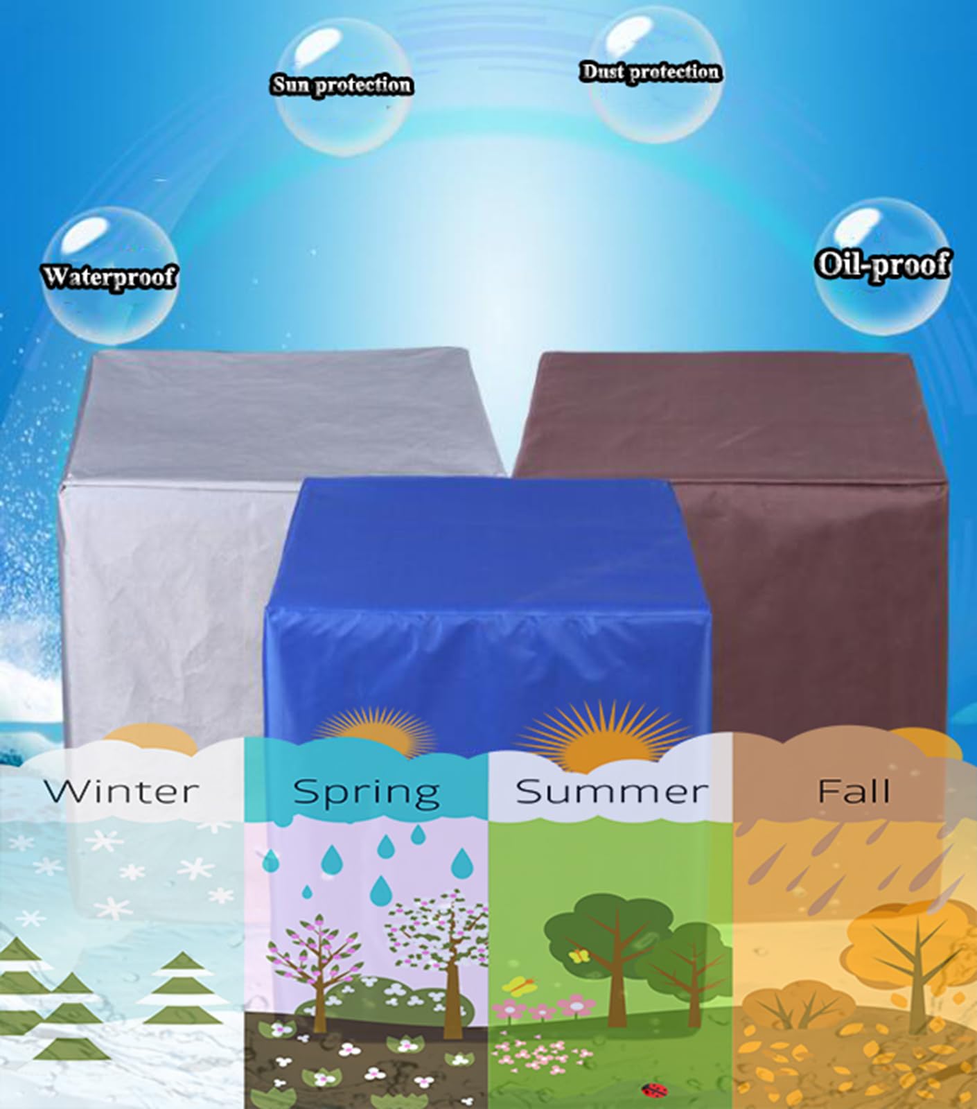 Mantel Impermeable Para Mesa De Exterior, 210 X 150 X 100 Cm, Rectangular, Resistente, Para Sillas De Exterior Y Patio, Tela Oxford, Funda Impermeable Para Muebles De Exterior