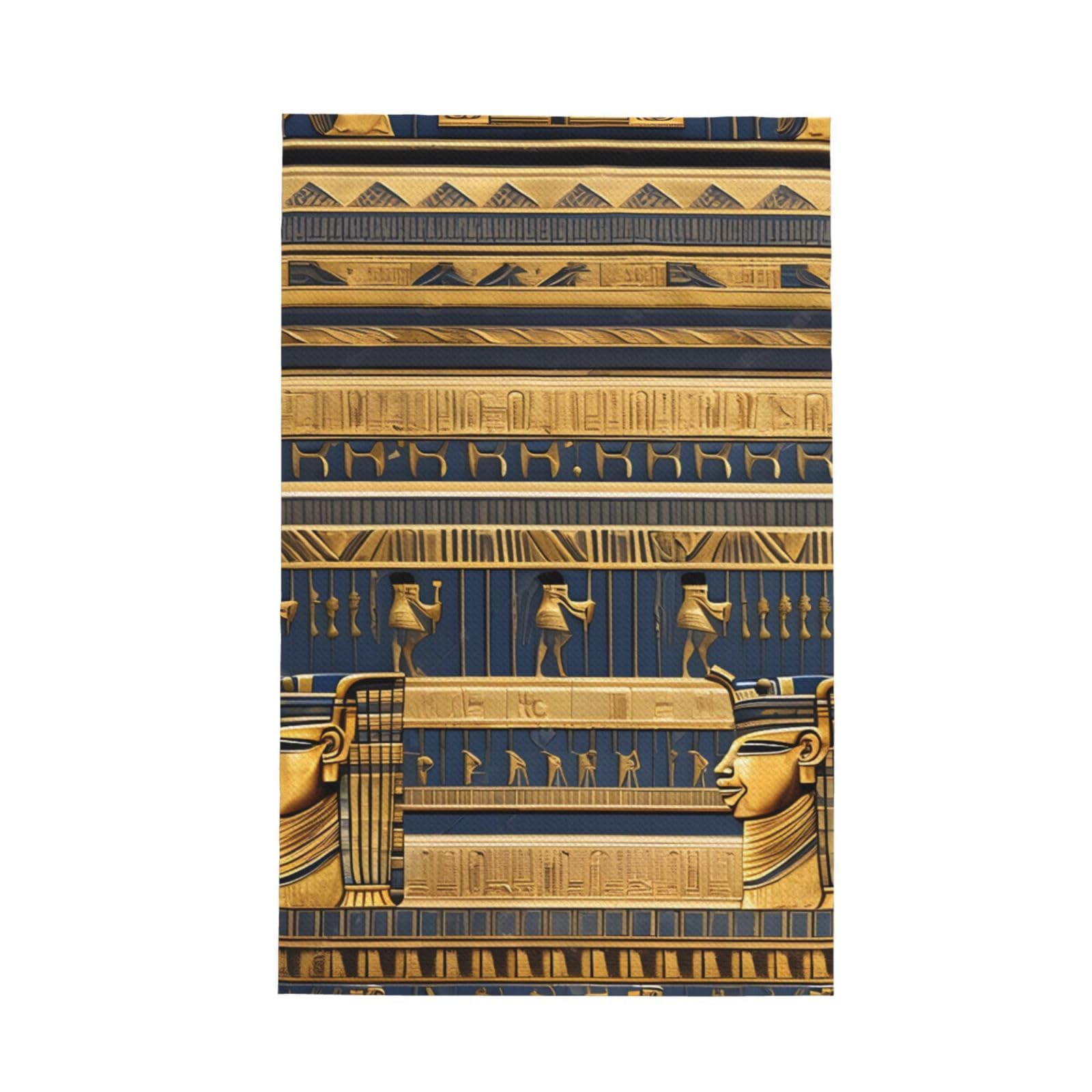 SXZVVBN Egyptian Pharaonic Frescoes Super Absorbent Microfibre Waffle Towels Fast Drying Dish Cloths Home Cafe Barista