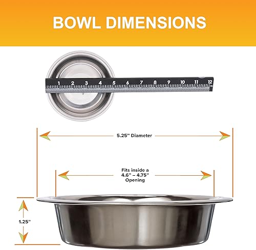 Miniatura 3 de Cuencos de acero inoxidable para perros y gatos, plato adicional de repuesto, de metal, para alimentos y agua, 1 o 2 unidades