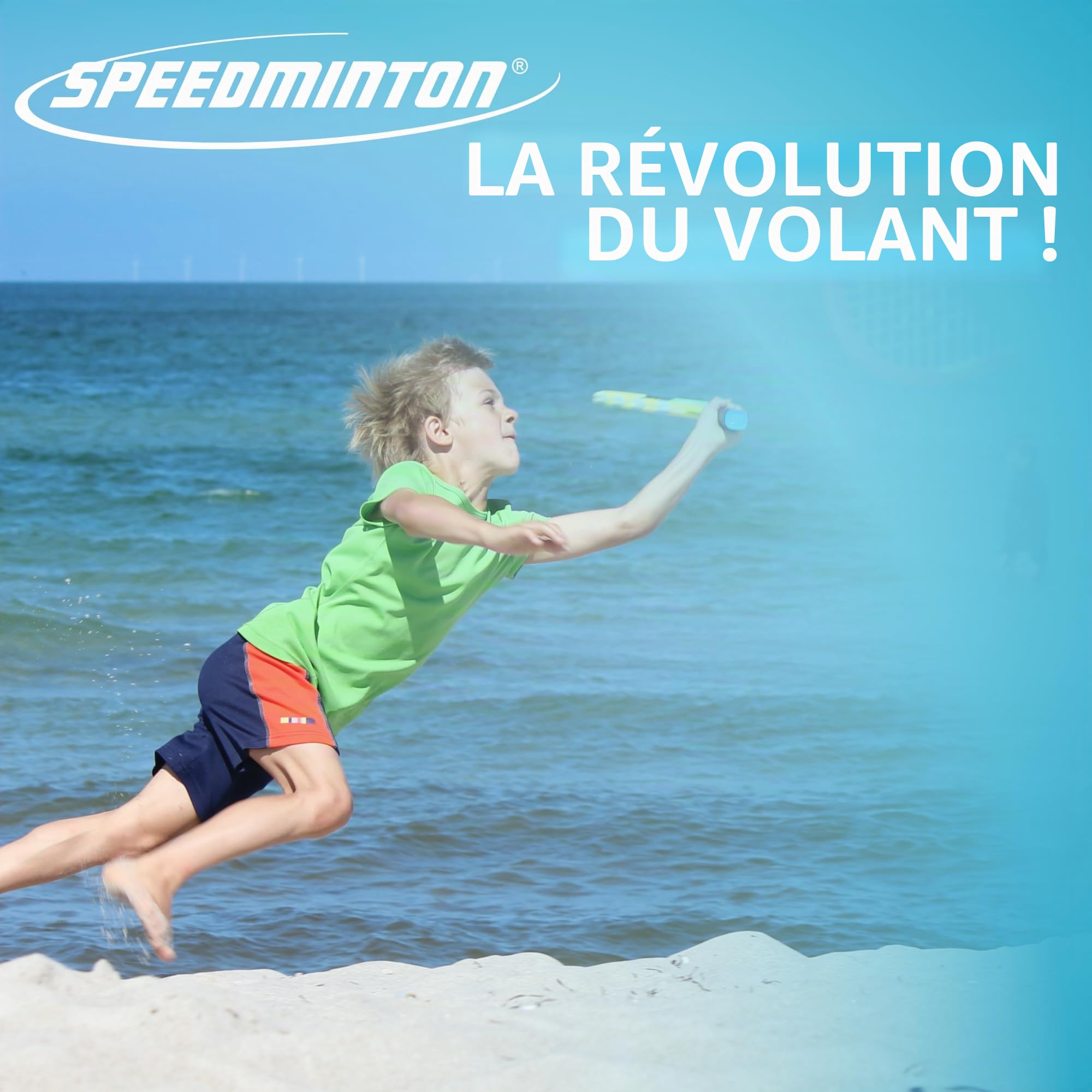 Speedminton® Junior Set – Set de Badminton/Crossminton pour Enfant avec 2 Fun Speeder®, Sac