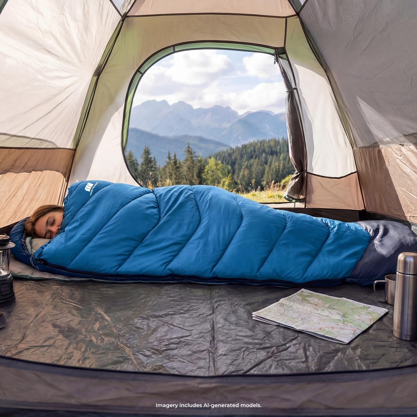 Sacs de couchage pour adultes par temps froid, 3 à 4 saisons, 1,8 kg, sac de couchage léger avec sac de compression, équipement essentiel pour le camping, la randonnée, les voyages, la