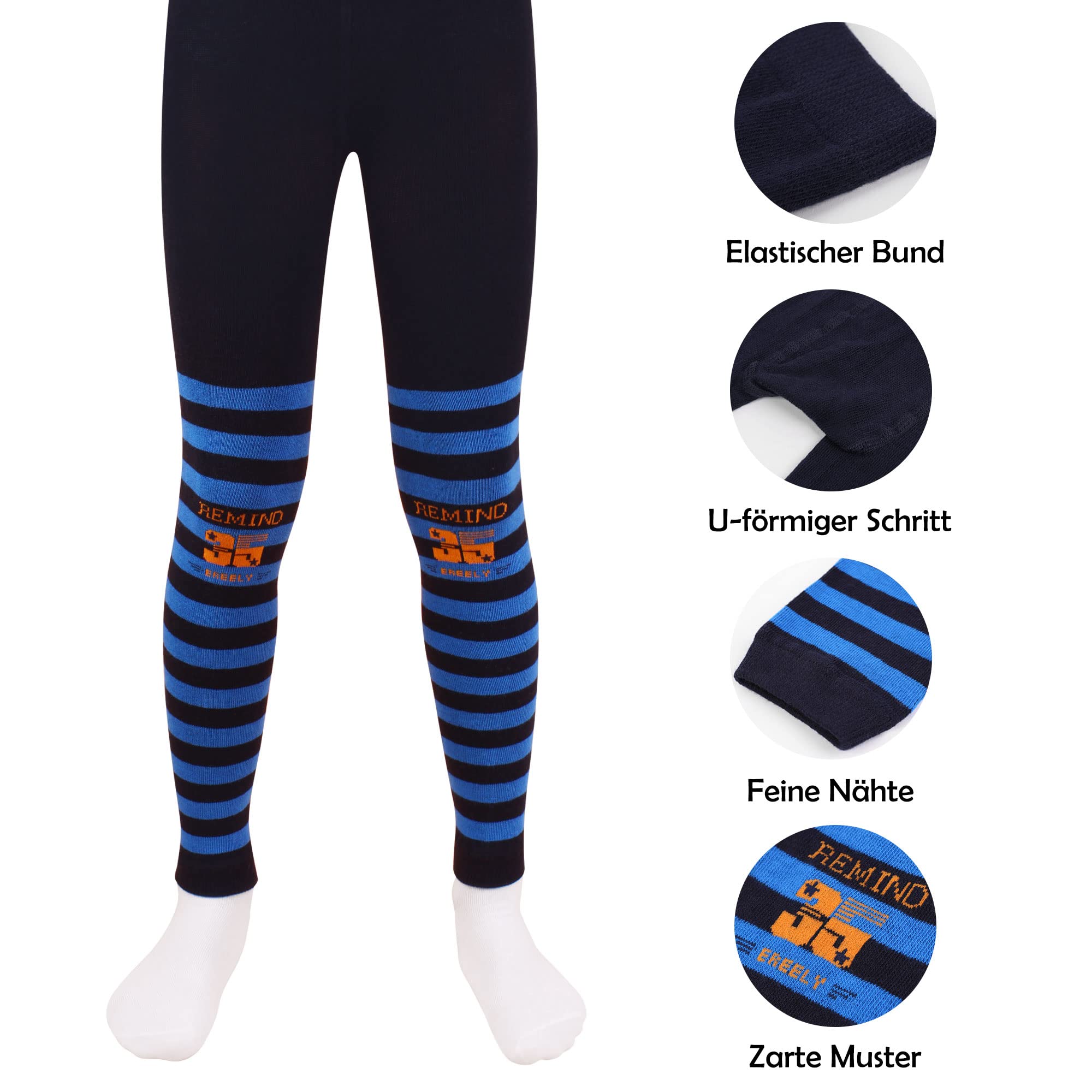 L&K-II Paquete de 5 Leggings para niños Pantalones para niños Pantalones Otoño Primavera Algodón hasta el Tobillo 2752