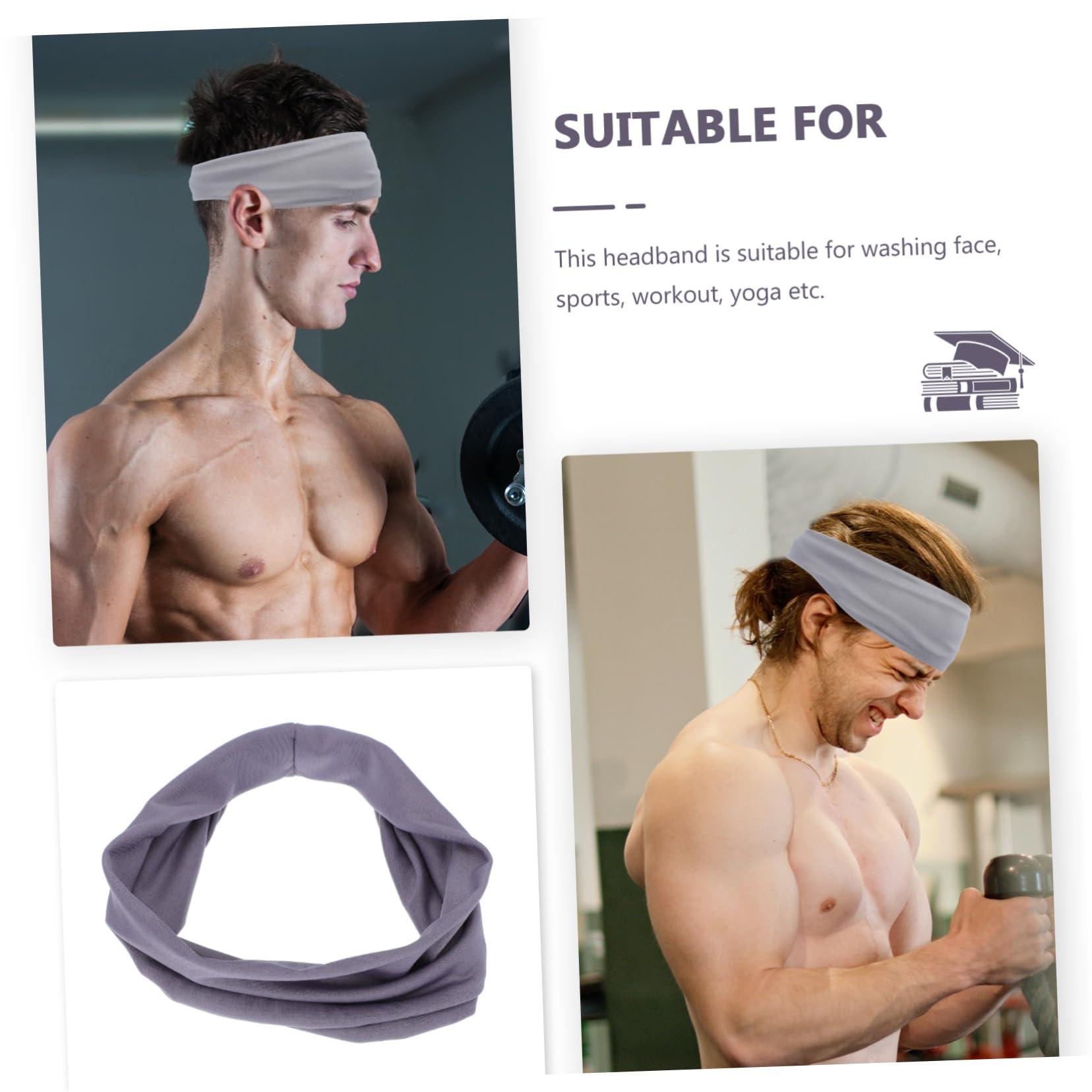 YARNOW 18piezas para Hombre De Bandas De Pelo Absorbentes De Sudor Accesorios De Yoga y Running para Gimnasio y Actividades