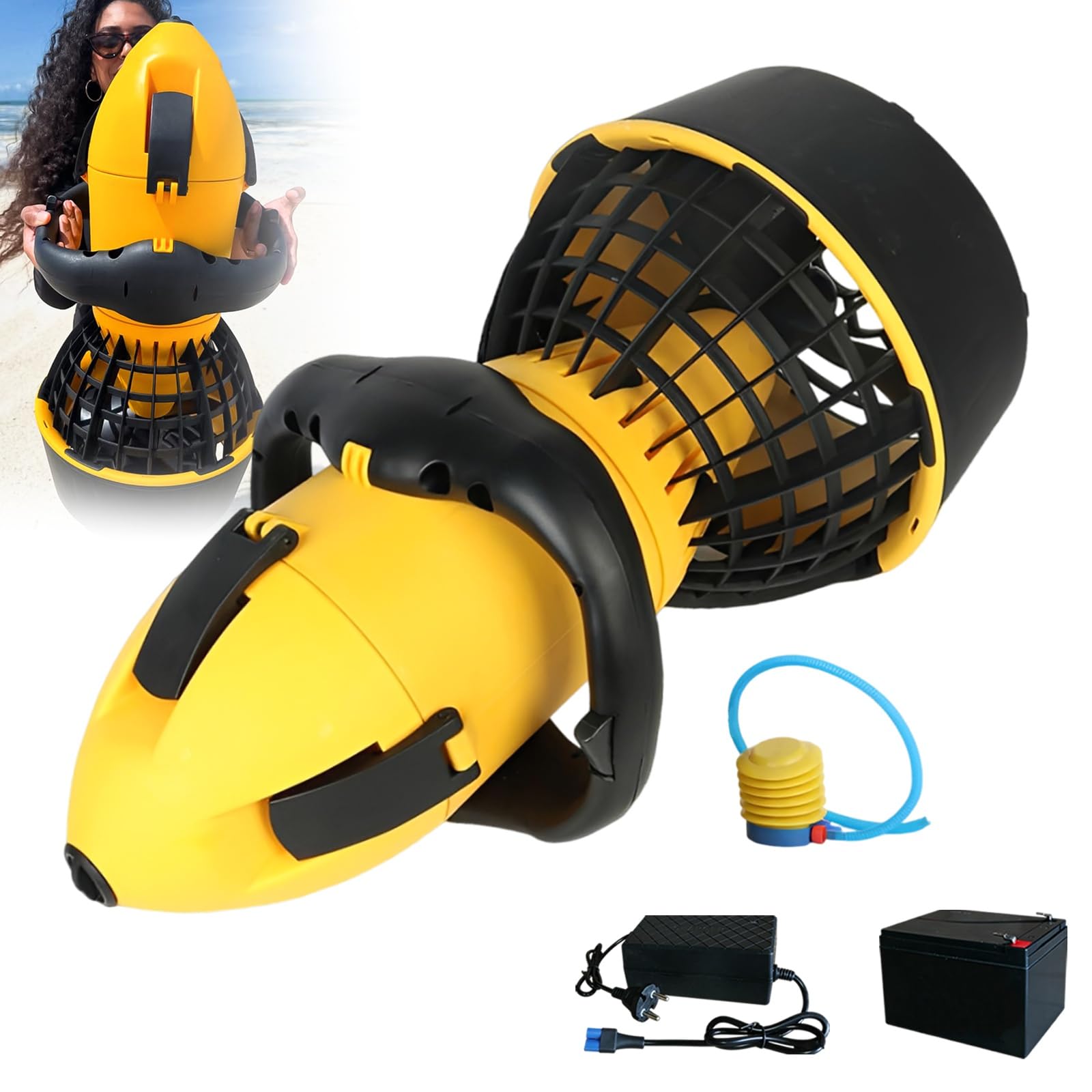 Scooter Submarino Sea Scooter 500W, propulsor Submarino de Doble Velocidad con hélice para Buceo, Snorkel y Aventuras en Piscinas, Nuevo Modelo 2026.