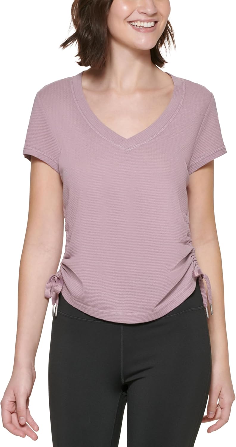 Calvin Klein Performance Womens Ruched Top Stardust S