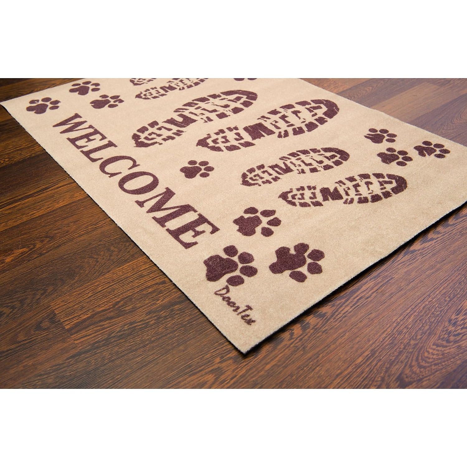 P-TEX Welcome Mat, Door Mat with Bootprint and Pawprint Design, 60 x 100 cm (FR4WB2439BG), Multi Coloured, 61 x 99 cm (Rectangular)