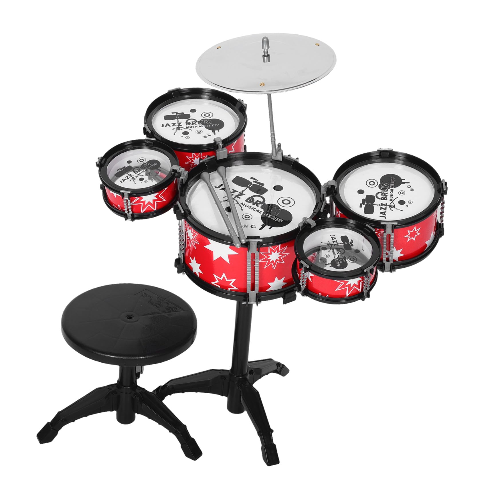 ERINGOGO Set Mini Batteria Giocattolo Musicale per Bambini in Plastica 24X22X22Cm per Sviluppo Musicale e Ritmico Ragazzi e Ragazze Gioco Educativo