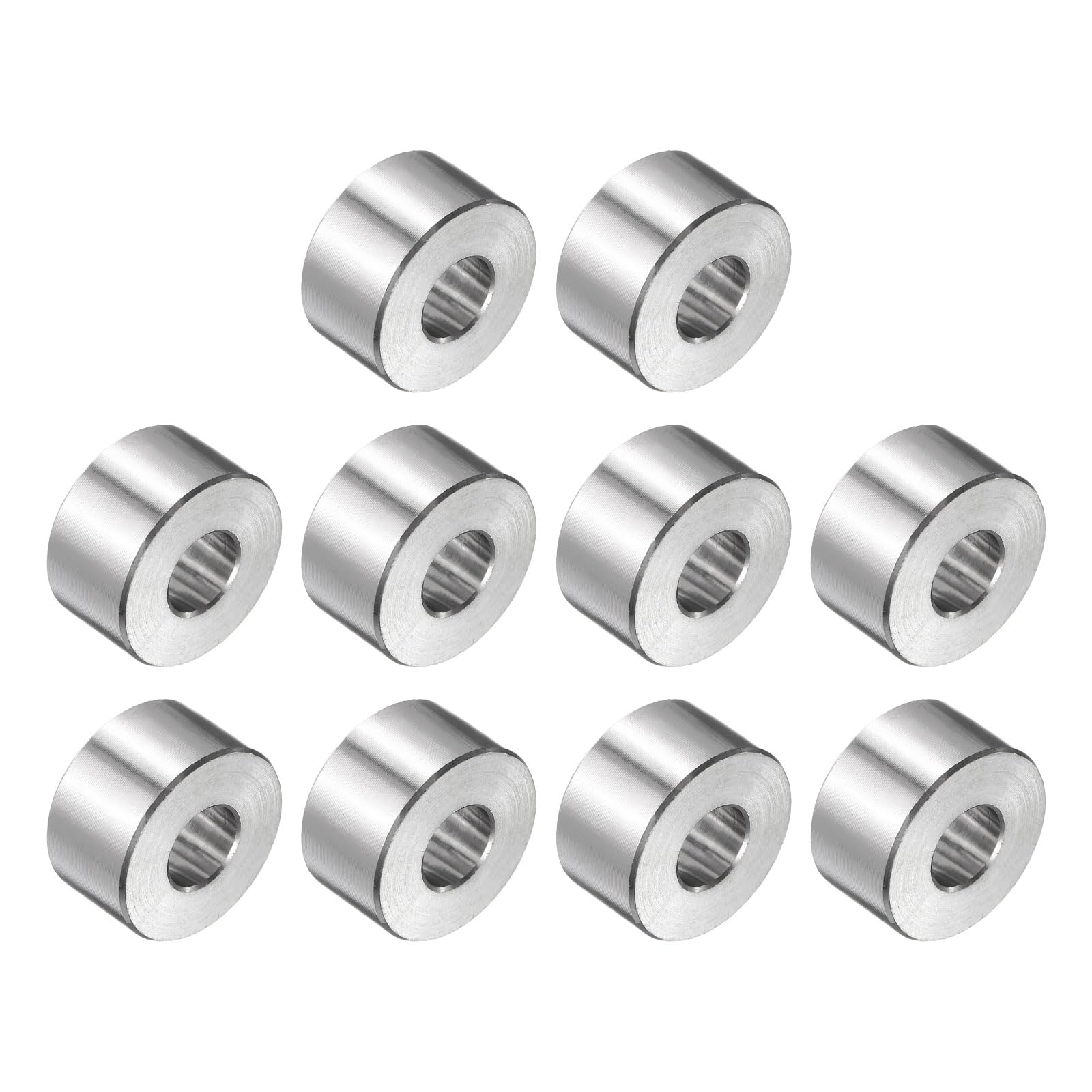 uxcell 10pcs Stainless Steel Spacer 5/16" Bore x 3/4" OD x 7/16" Length Screw Bushing Plain Finish Round Metal Spacer for M8 Screws Bolts and Rods