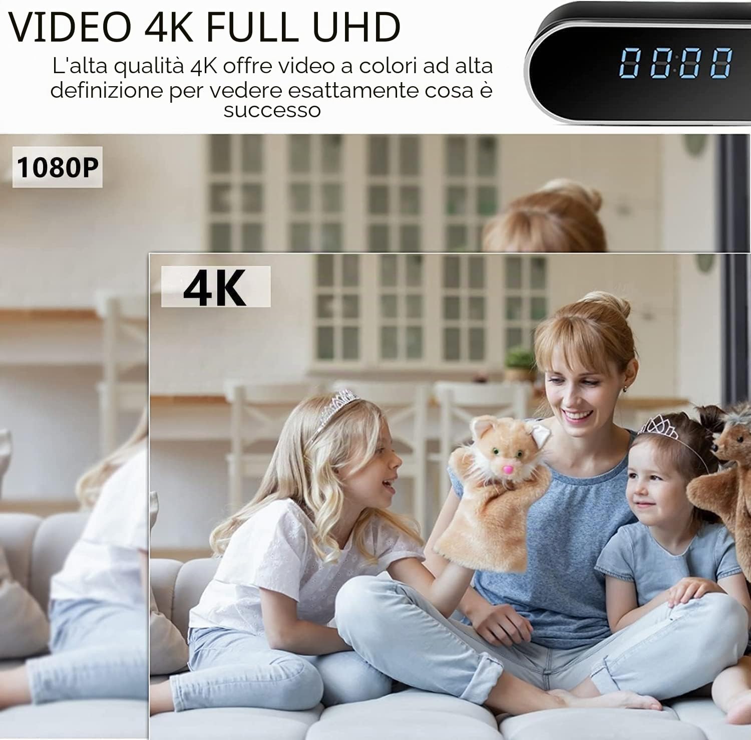 Sveglia 4K FULL UHD WiFi Telecamera spia rossa Videocamera Mini DV Videoregistratore portatile Supporto Android iPhone App Vista Telecomando 140 Angolo di visione notturna Rilevamento del movimento