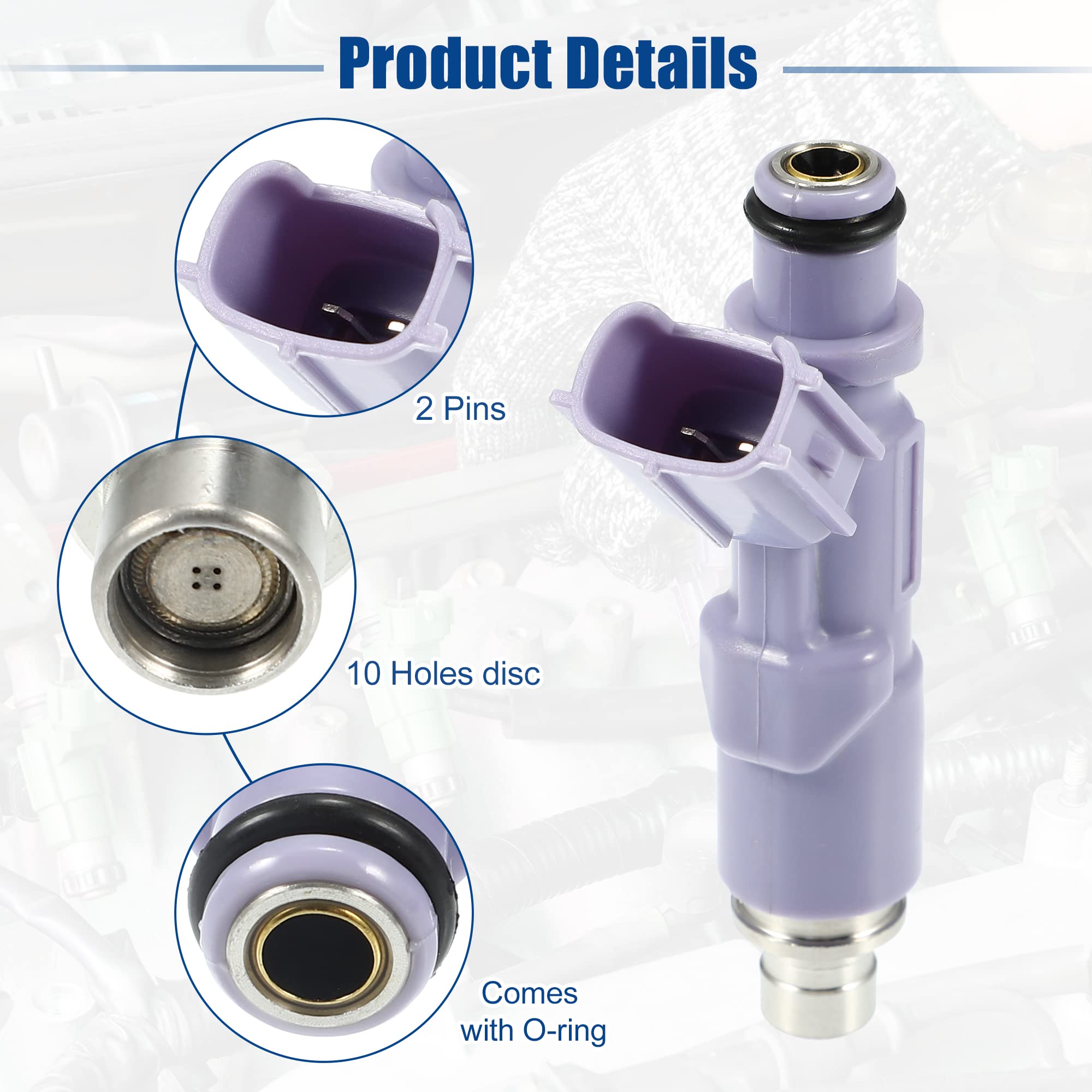 A ABSOPRO Inyector Boquilla Combustible Para Lexus Is200 99-05 6 Piezas | Metal, Plástico, 7.4X3.4X1.9Cm, 12V, Oe:23250-70120,23209-70120, Para Lexus Es300 99-05, Gx470 05-09, Lx470 07