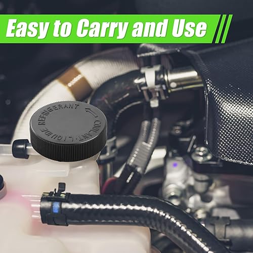 Miniatura 6 de 2 tapas de depósito de refrigerante de motor compatibles con Infiniti Nissan Renault - OEM # 21712-79900, repuesto negro antidesbordamiento de la