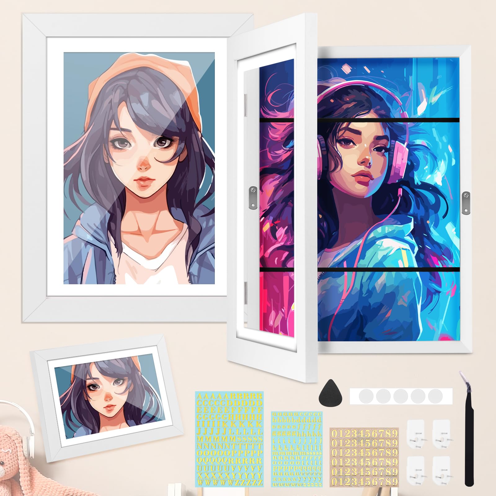 homdat Kids Art Frame white With accessories