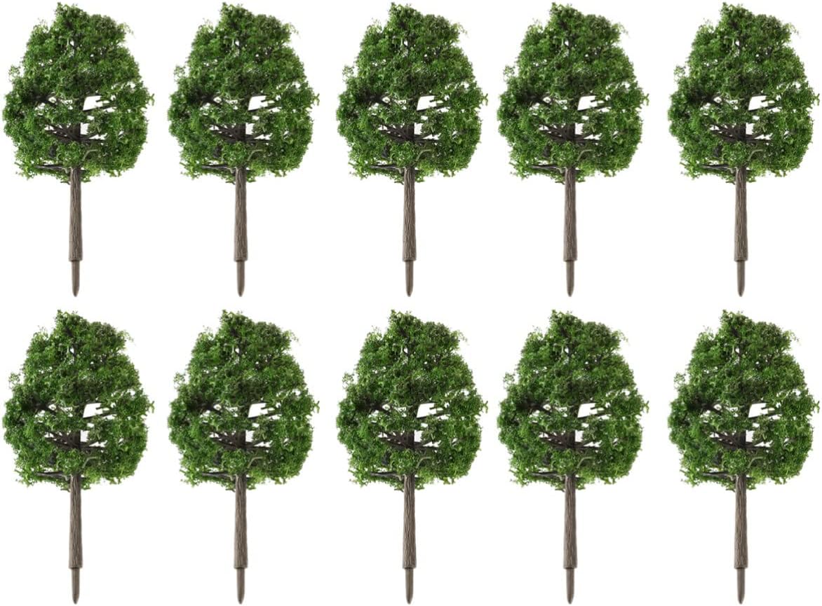 20pcs Model Trees Miniature Fake Diorama Tree MIni Train Railroad Railways Architecture Landscape Scenery Scale 1:100 for DIY Projects Crafts Fairy Garden Rainforest Supplies Dark Green