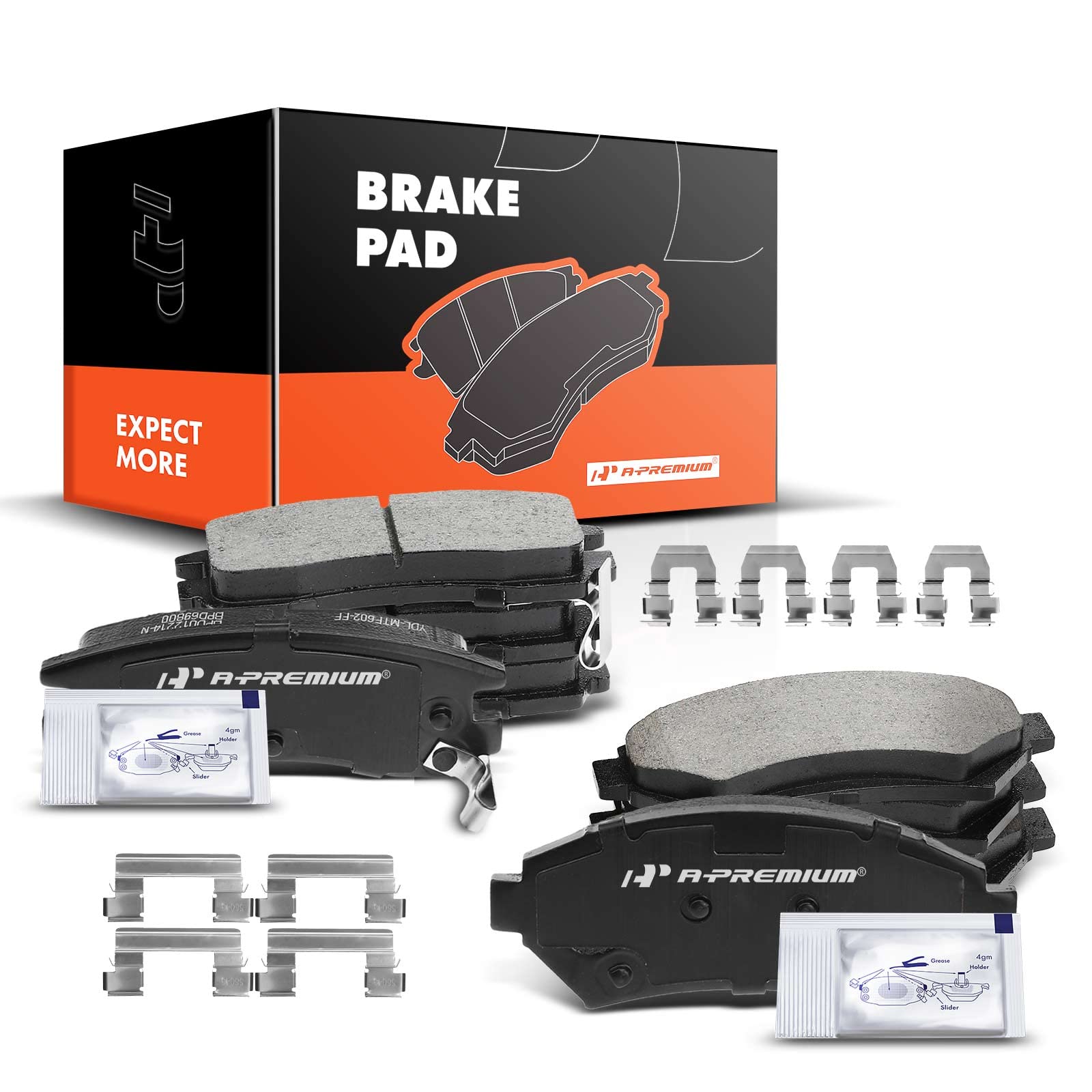 A-Premium Front and Rear Ceramic Disc Brake Pads Set Compatible with Select Chevy, Cadillac, Buick, Oldsmobile and Pontiac Models - Eldorado, Seville, Impala, Monte Carlo, Venture, Century, LeSabre
