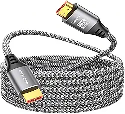Cabo HDMI 10K 8K 10 pés, cabo HDMI 2.1 de alta velocidade 48 Gbps, /4K@1144Hz/120Hz/240Hz/8K @60Hz@240Hz com eARC/ARC, HDCP2.3/2.2, 3D HDR10+ para PC, HDTV, monitor, projetor, PS5, Xbox