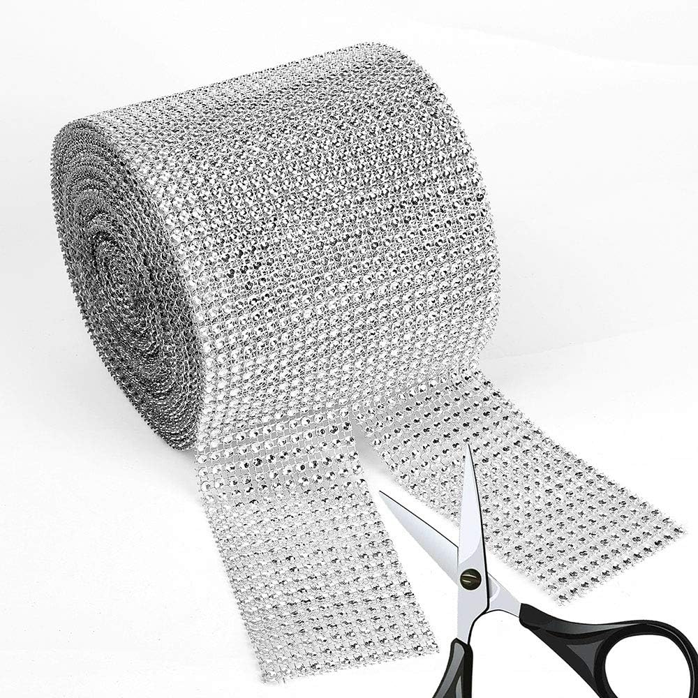 Amazon.com: BEARHORN Diamond Rhinestone Mesh Ribbon, Wedding Ribbon ...