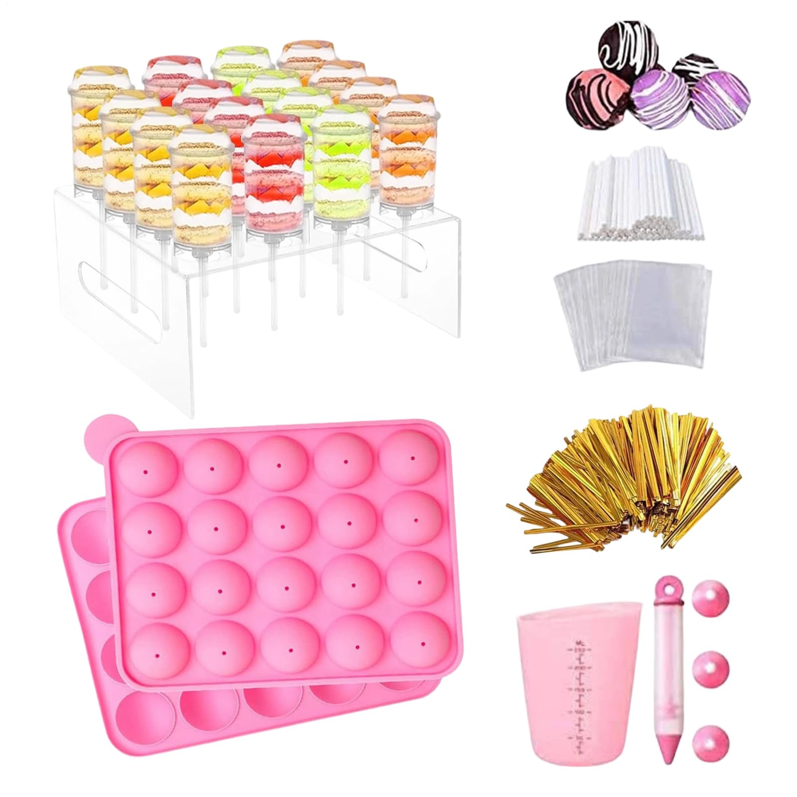 Cake Pop Formen Silikon mit Akrylständer und Lebensmittel-Silikonform
