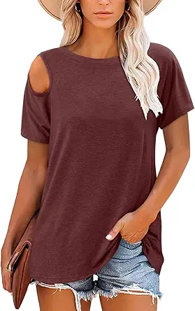 KISSMODA Summer Short Sleeve T Shirt Loose Fit Casual Dressy Women Top 2025 Trendy Ladies Fashion Blouses(S-3XL)