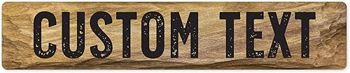Miniatura 31 de Letrero Personalizado, Letrero de Calle Personalizado, 11 Colores de Fuente, 13 Estilos de Fuente, 4 Opciones de Agujeros, 22 Tamaños, 6x24 Madera