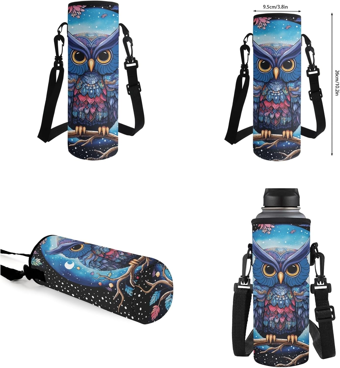 Owl School Bag for Boys Girls 3rd Grade with Lunch Box Kids Backpack Middle Elementary School Bookbags Pencil Case Water Bottle Holder 17" Book Bag Cute Knapsack Satchel Travel Backpacks