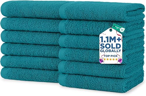 Vista 124 de DAN RIVER Juego de 4 toallas de baño, 27 x 54 pulgadas, 100% algodón, más grandes y ligeras, de secado rápido, súper suaves y absorbentes, toallas